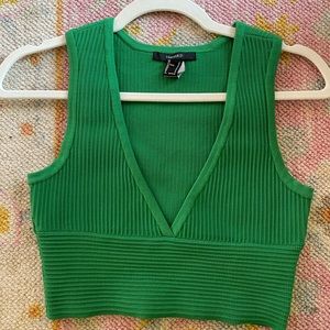 FOREVER 21 Kelly Green Ribbed Crop Top
